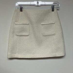 NWT, Textured Cream Mini Skirt with Front Pockets, 2